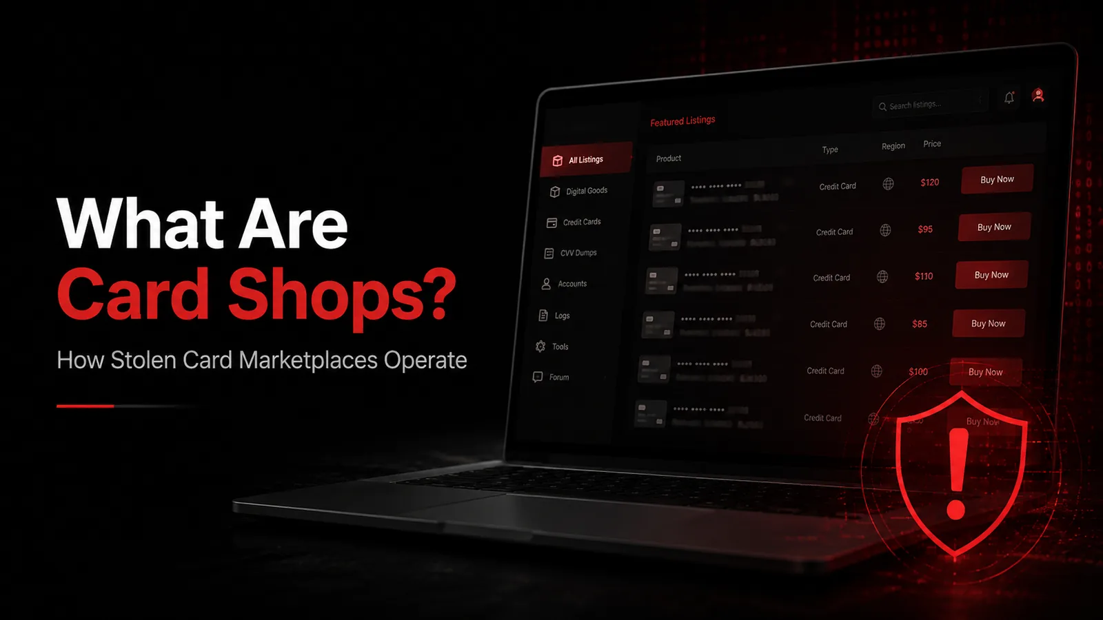What Are Card Shops? How Stolen Card Marketplaces Operate